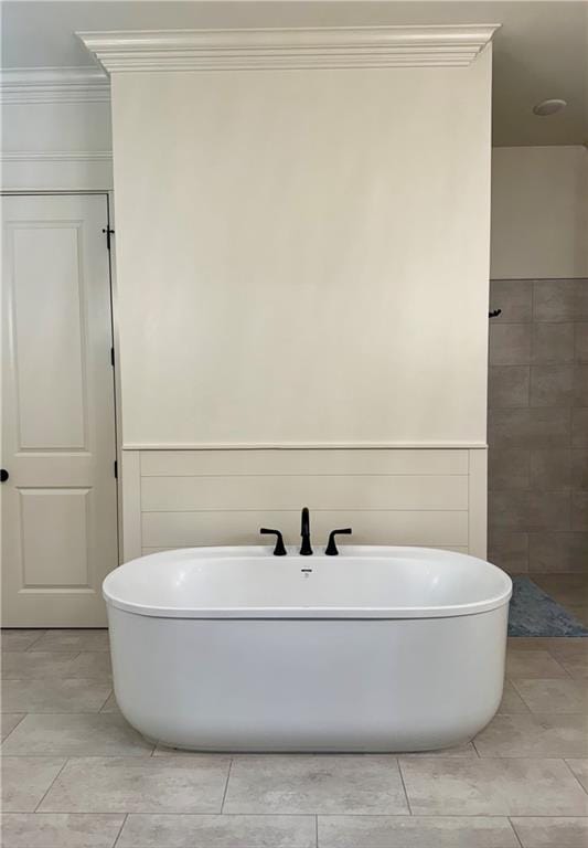 bathroom with tile patterned floors