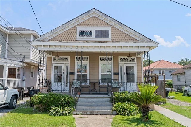 view of front of home featuring covered porch