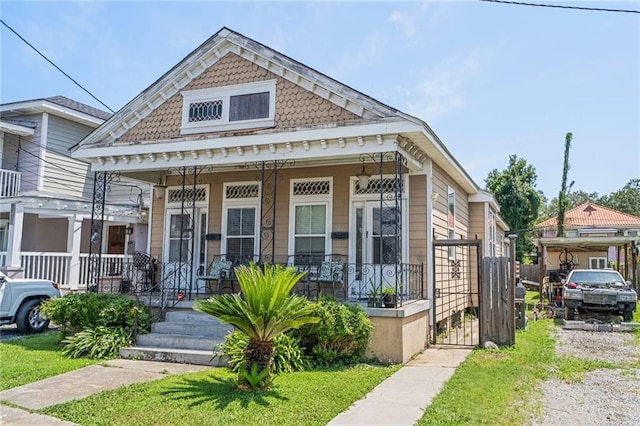 view of front of house with covered porch