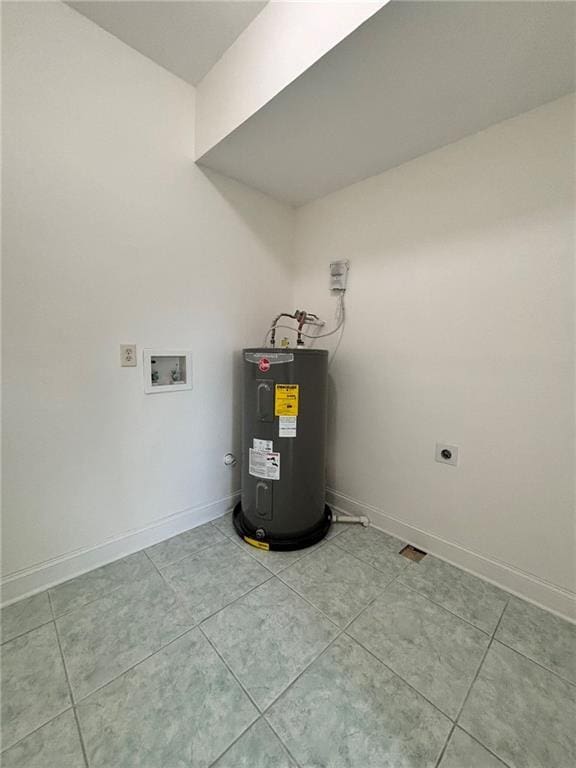 utility room with electric water heater