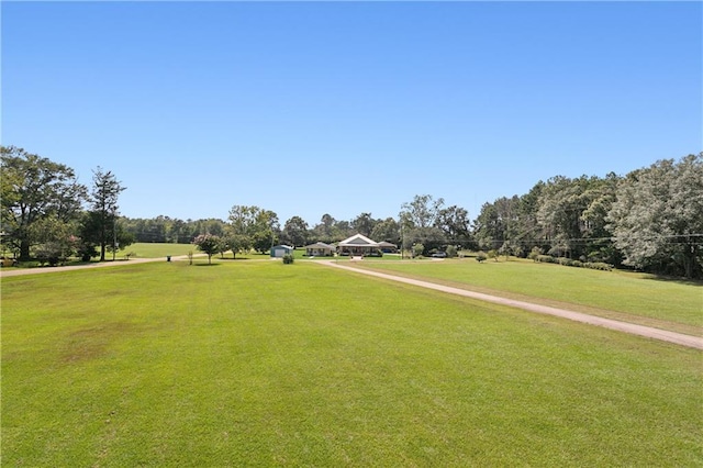 view of home's community with a lawn