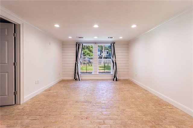 empty room with ornamental molding