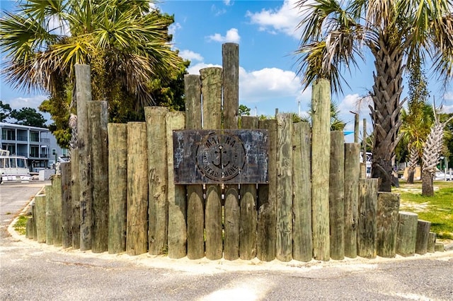 view of community sign