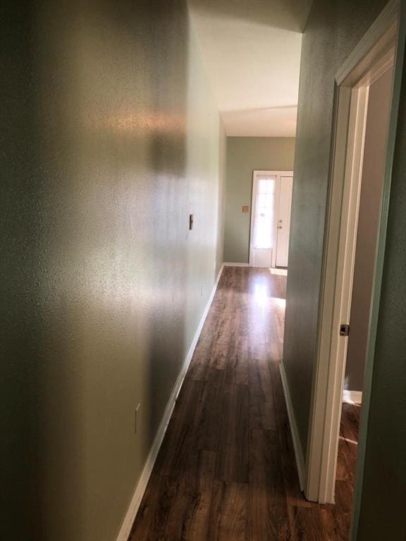 hall featuring dark hardwood / wood-style flooring