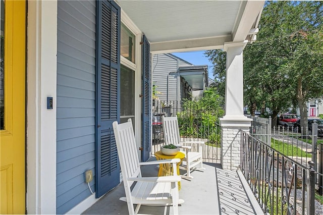 balcony with covered porch