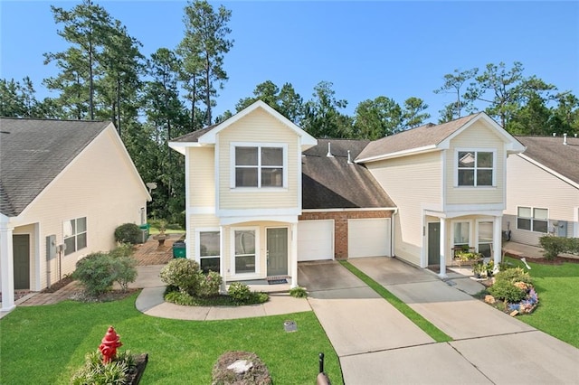 view of front of home featuring a front lawn