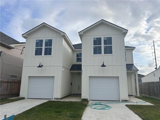 view of front of home with a garage