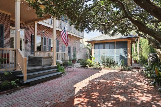 view of patio / terrace featuring a balcony