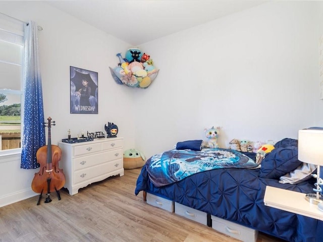 bedroom featuring light hardwood / wood-style flooring