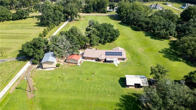 aerial view featuring a rural view