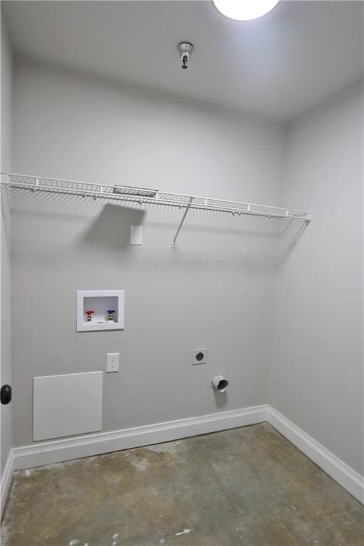 laundry area with hookup for a washing machine and hookup for an electric dryer