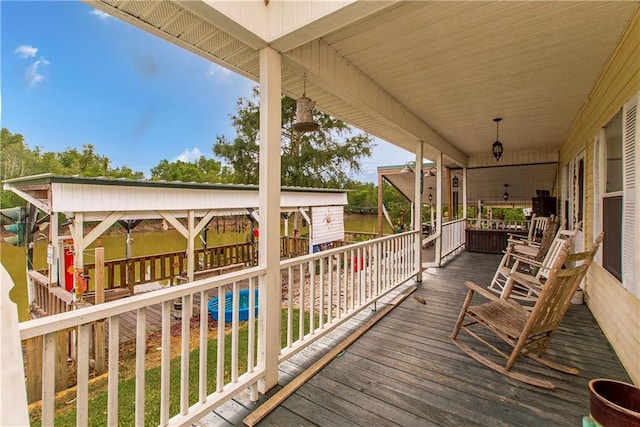 view of wooden deck