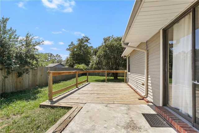 view of patio featuring a wooden deck