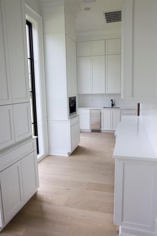 bathroom with wood-type flooring and sink