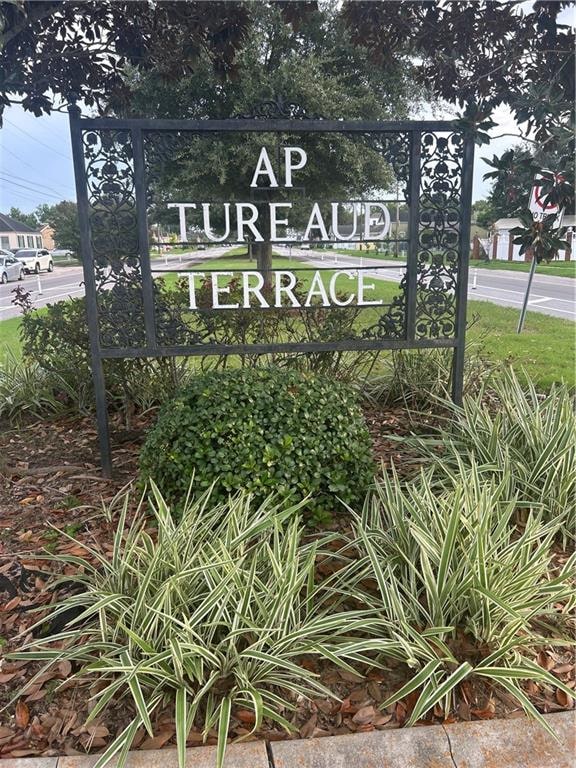 view of community sign