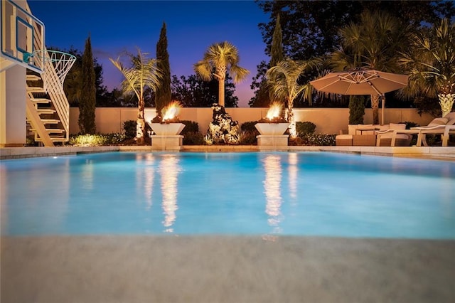 view of pool featuring an outdoor living space