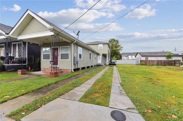 exterior space with a yard