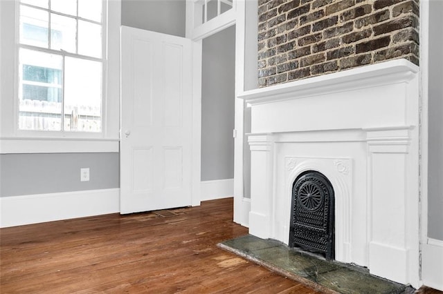 interior space with hardwood / wood-style flooring