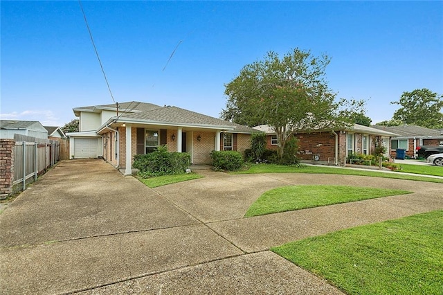 single story home featuring a garage