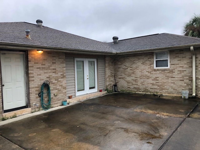 exterior space featuring french doors