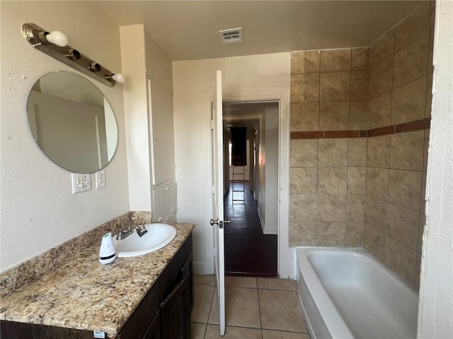 bathroom featuring vanity and tile patterned floors