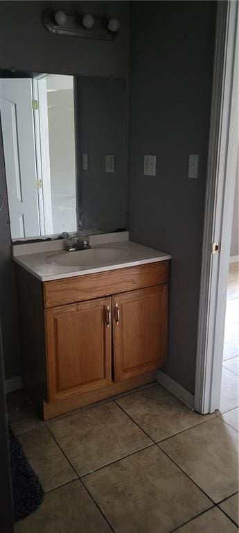 bathroom featuring vanity and tile patterned floors