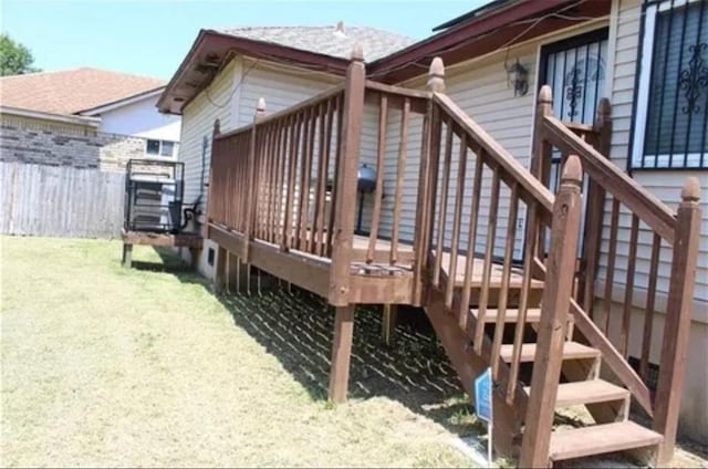 deck with a lawn