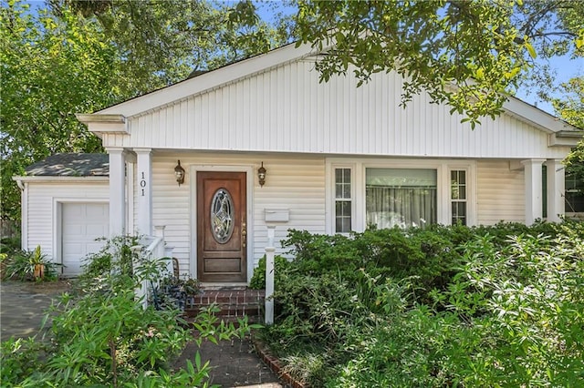 view of front facade with a garage