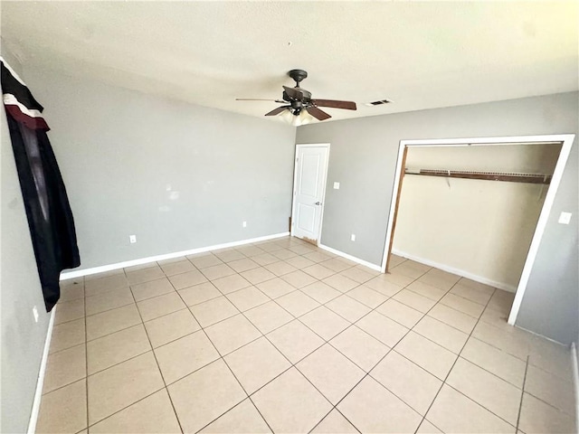 1705 Tupelo St, New Orleans, LA 70117 - unfurnished bedroom with visible vents, baseboards, a closet, and ceiling fan