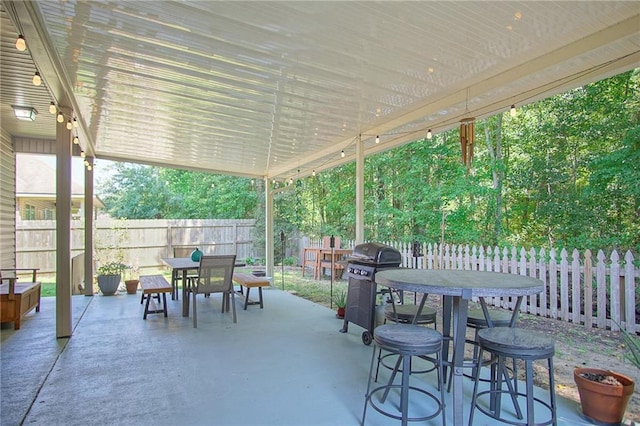 view of patio / terrace featuring a grill