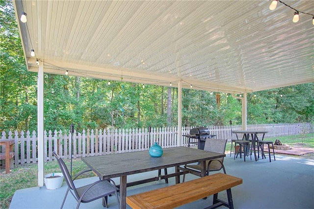 view of patio with a grill