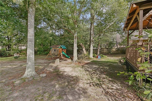 view of yard featuring a playground