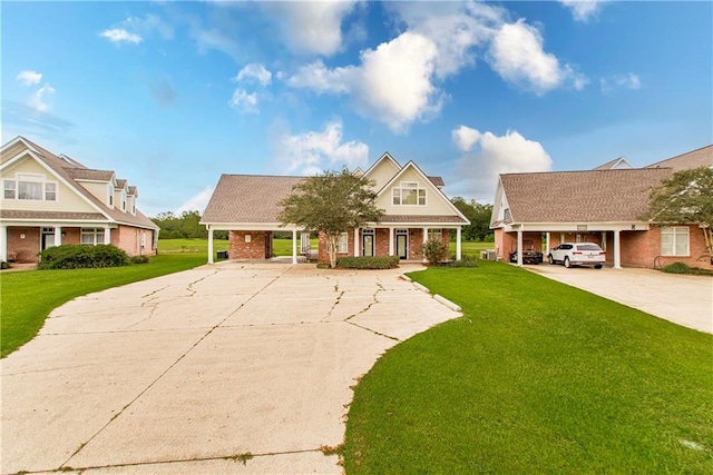 view of front of home with a front yard