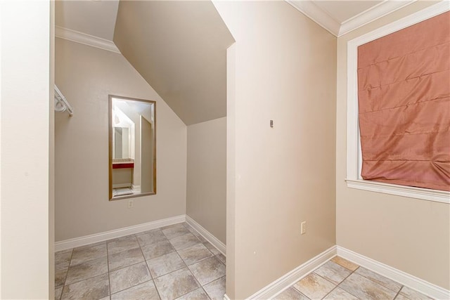 interior space with ornamental molding