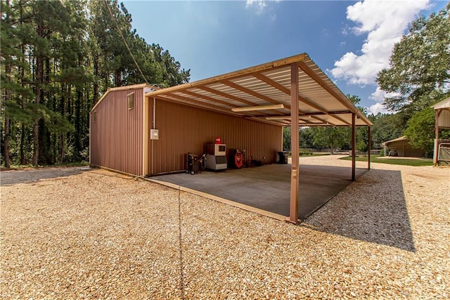 view of car parking with a carport