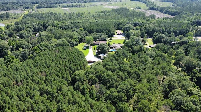 aerial view with a forest view