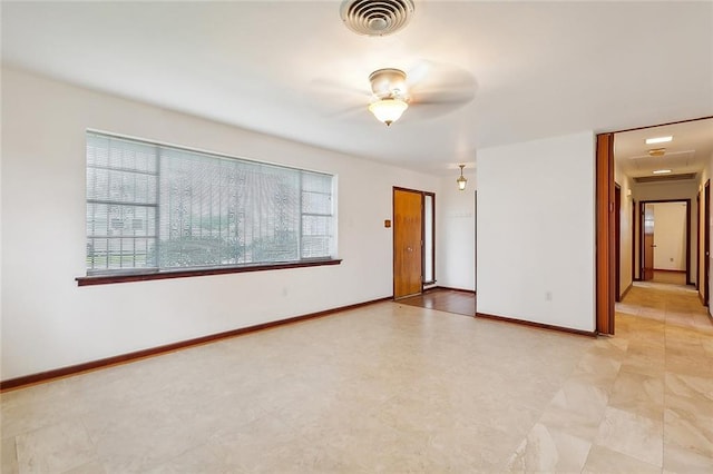 empty room with ceiling fan