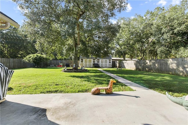 view of yard featuring a patio