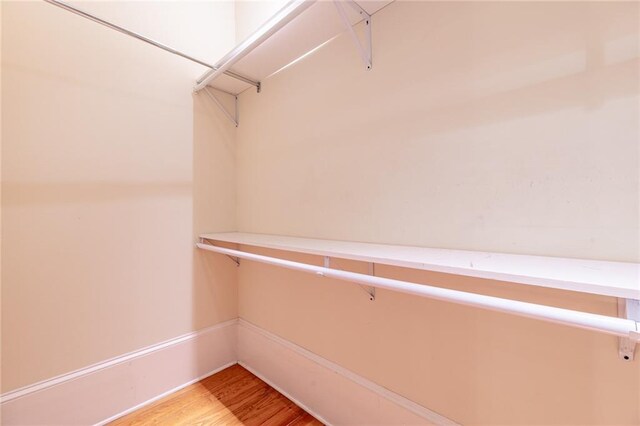 walk in closet featuring light wood-type flooring