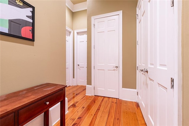 hallway featuring light hardwood / wood-style flooring