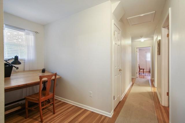 home office featuring light wood-type flooring