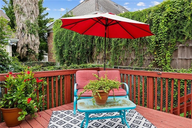 view of wooden deck