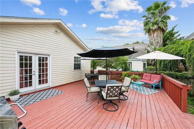 deck with french doors