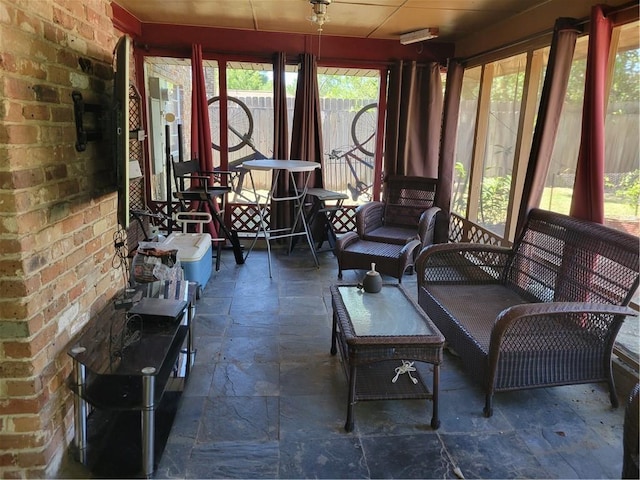 view of unfurnished sunroom