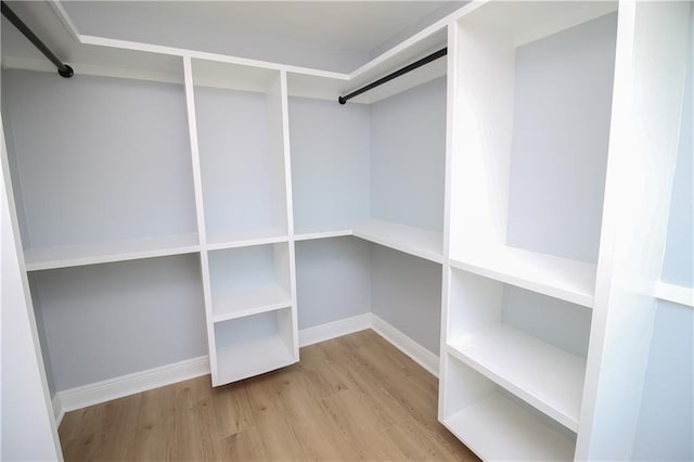 spacious closet with light wood-type flooring