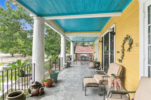 view of patio with a porch