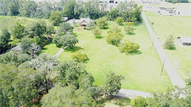 birds eye view of property featuring a rural view