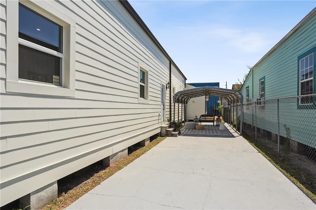 view of home's exterior with a patio area