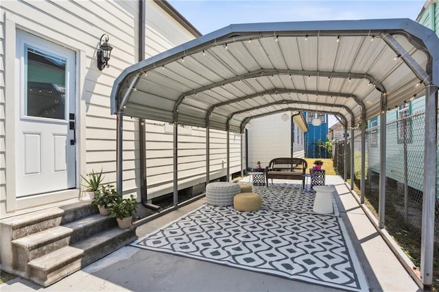 view of parking featuring a carport