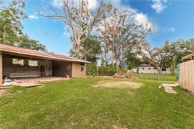 view of yard with a patio area